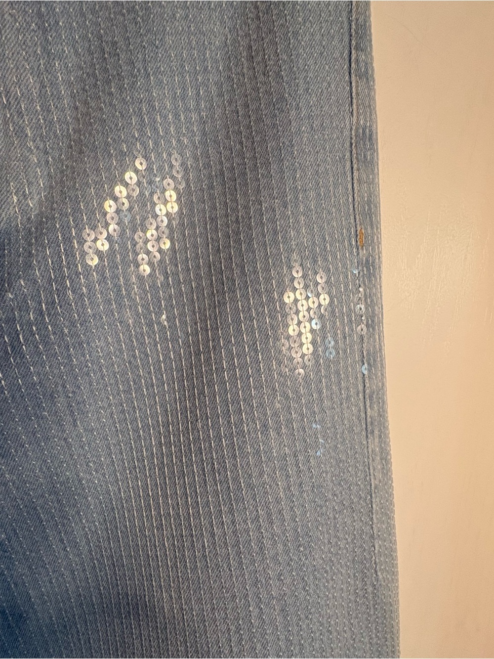Pilcro Light Wash Sequin Wide Leg Jeans - Picture 2 of 8